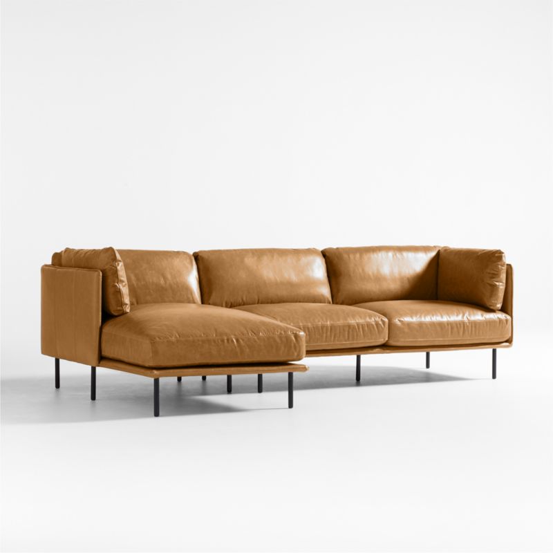 Wells Leather 2-Piece Chaise Sectional Sofa - image 7 of 10