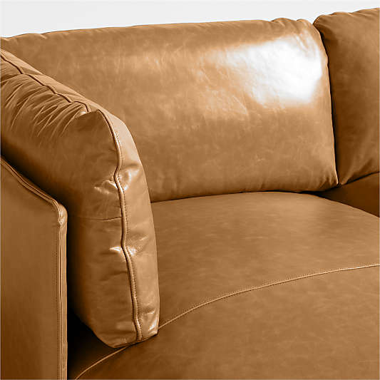 Wells Leather 2-Piece Chaise Sectional Sofa