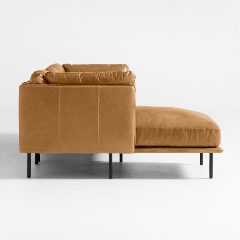 Wells Leather 2-Piece Chaise Sectional Sofa - image 8 of 10