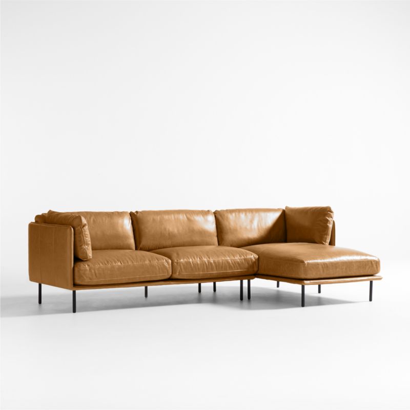 Wells Leather 2-Piece Chaise Sectional Sofa - image 7 of 10