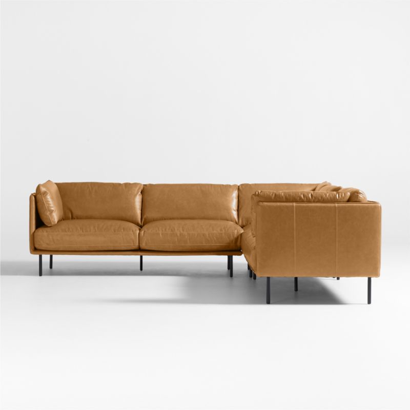 Wells Leather 3-Piece L-Shaped Sectional Sofa - image 8 of 10