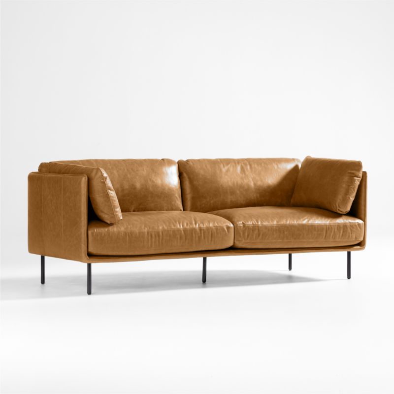 Wells 84" Leather Sofa - image 7 of 11