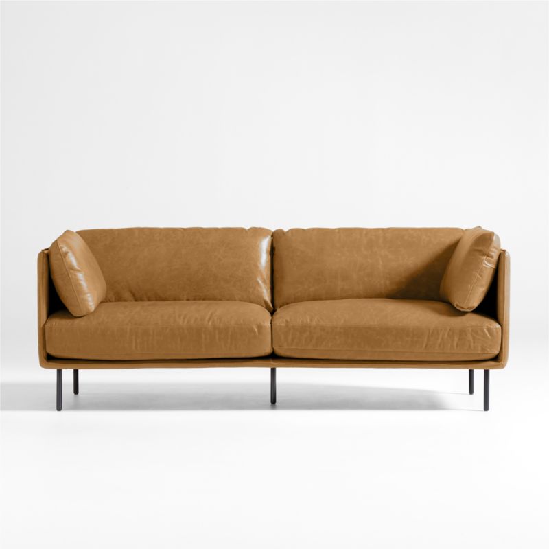 Wells 84" Leather Sofa - image 0 of 11