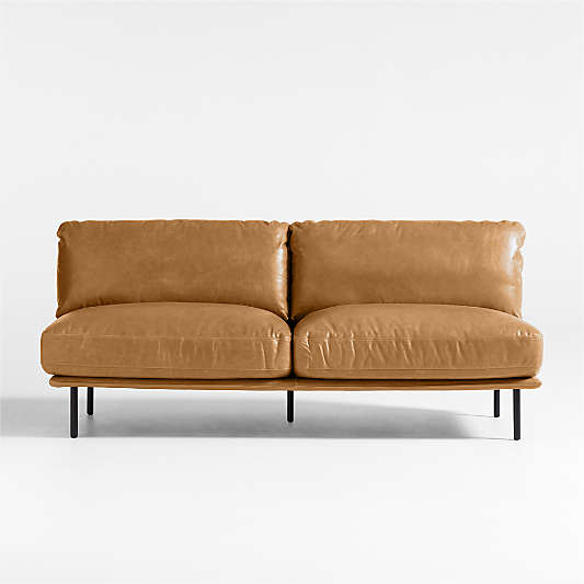 Wells Leather Armless Sofa Sectional Piece