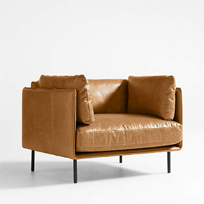 Wells 44.5" Leather Chair and a Half