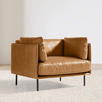 Wells 44.5" Leather Chair and a Half
