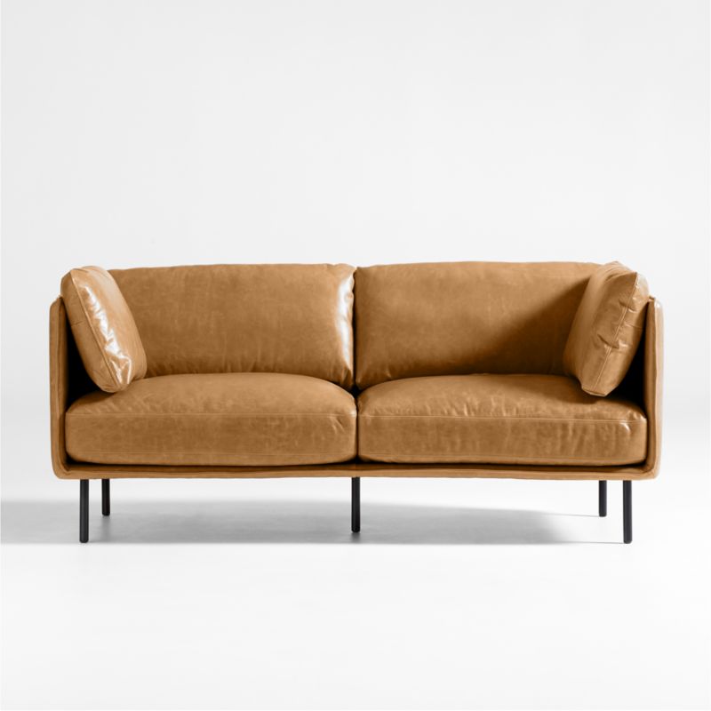 Wells Leather Apartment Sofa - image 0 of 10