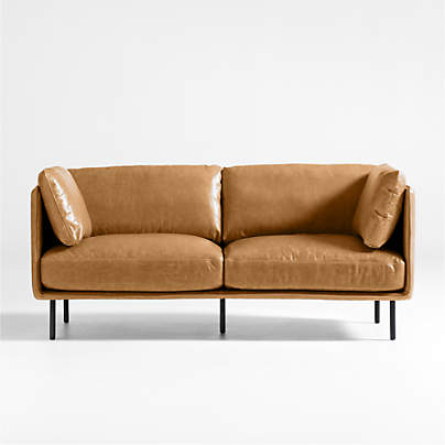 Wells 73" Leather Apartment Sofa
