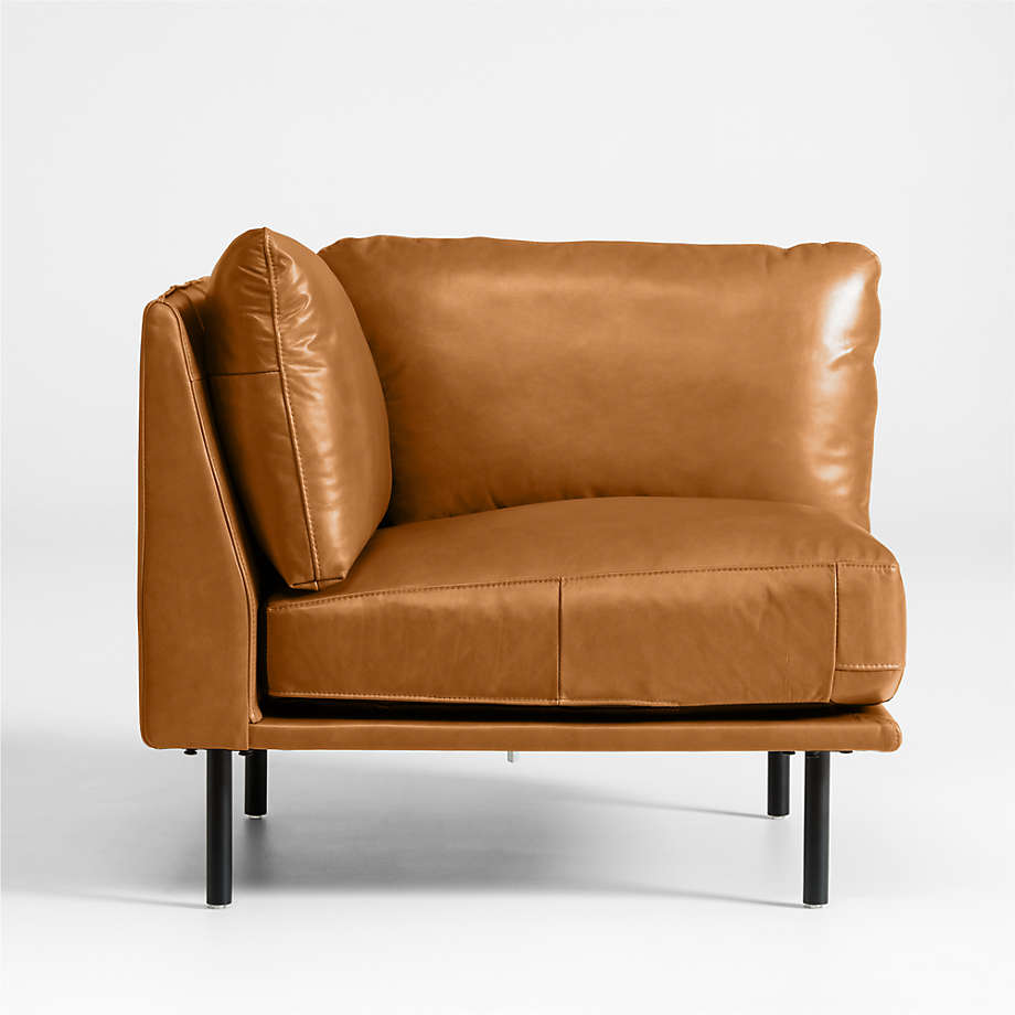 Wells Leather Corner Chair + Reviews Crate & Barrel