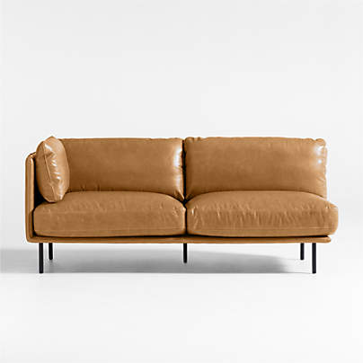 Wells Leather Left-Arm Sofa Sectional Piece
