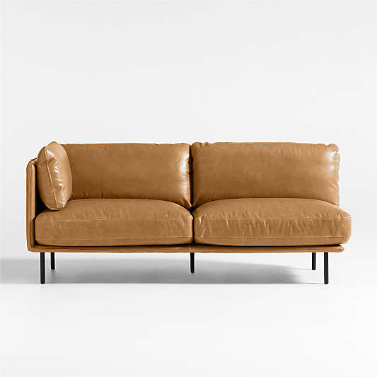 Wells Leather Left-Arm Sofa Sectional Piece