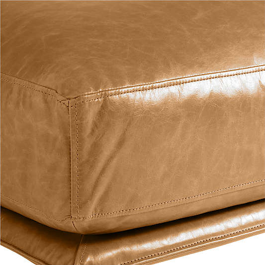 Wells 32" Leather Ottoman