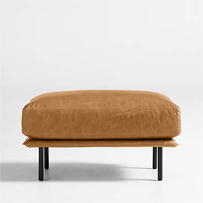 Wells Leather Ottoman