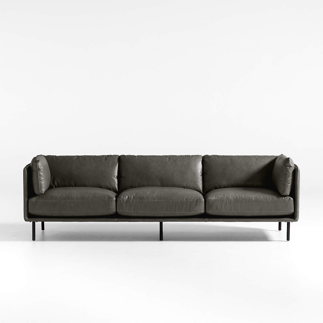Wells Leather Grande Sofa + Reviews Crate & Barrel