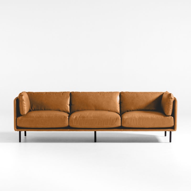 Wells Leather Grande Sofa + Reviews | Crate & Barrel