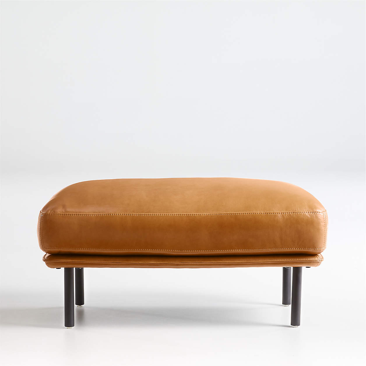 Wells Leather Ottoman