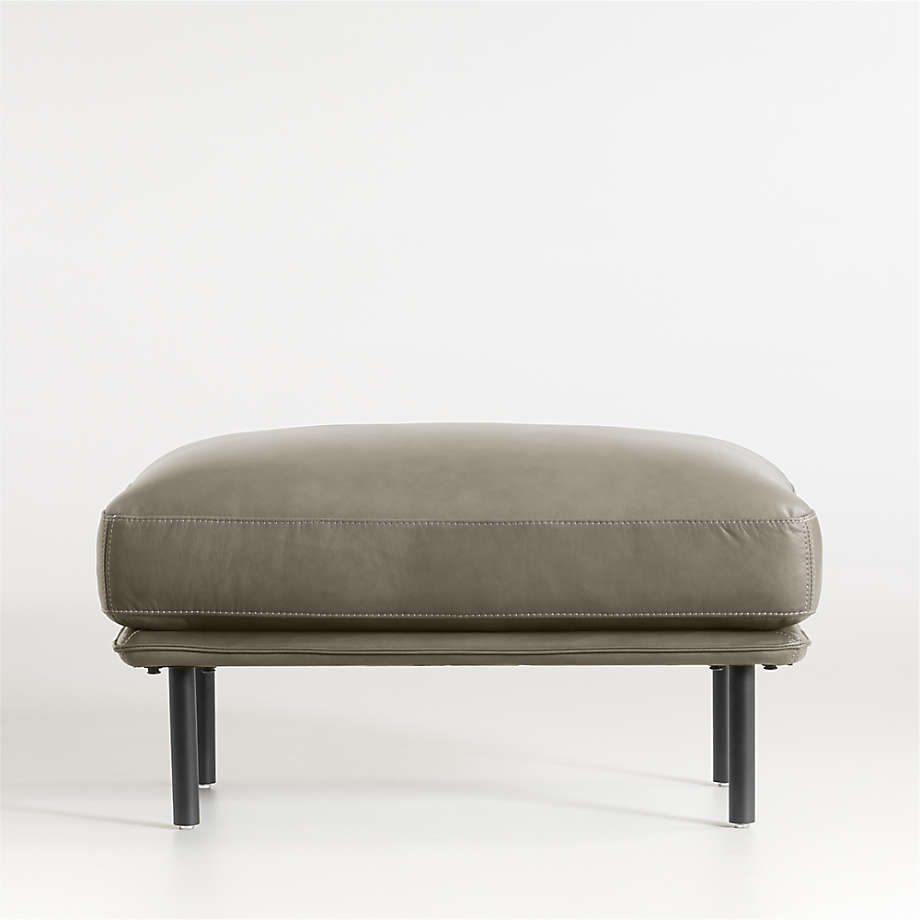 Wells Leather Ottoman Crate & Barrel