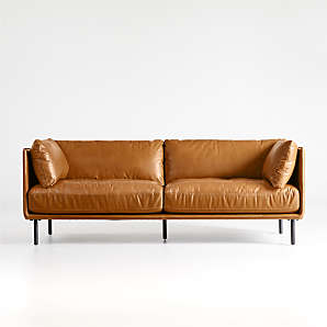 Leather Sofas Couches Chairs Crate, Genuine Leather Sofa Bed Canada