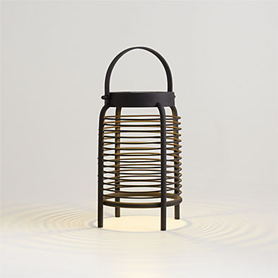 View Wells Small Black Metal LED Solar Outdoor Lantern 9.5" details