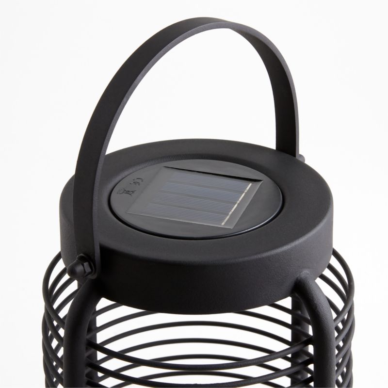 Wells Medium Black Metal LED Solar Outdoor Lantern 13" - image 3 of 5