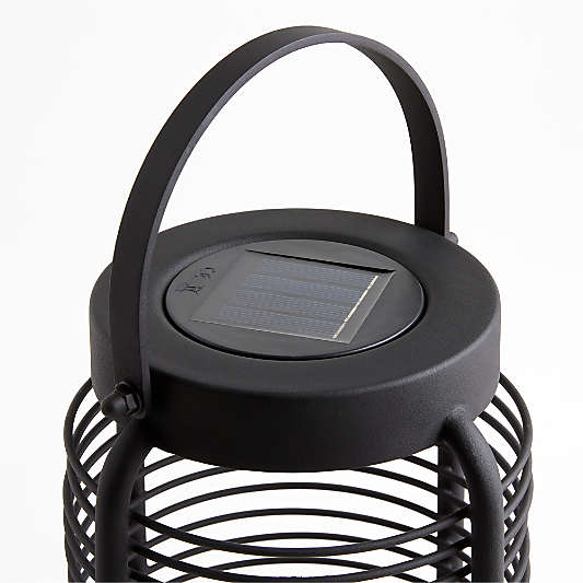 Wells Black Metal LED Solar Outdoor Lanterns