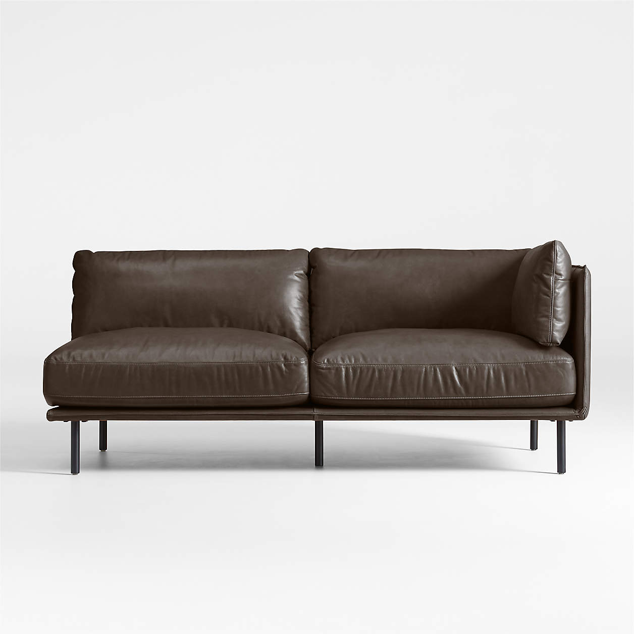 Wells RightArm Leather Sofa + Reviews Crate & Barrel