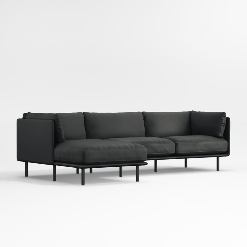 Wells Renew Vegan Leather 2-Piece Chaise Sectional Sofa