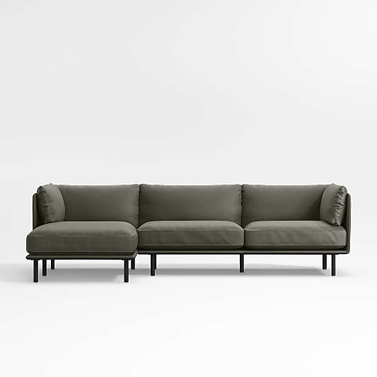 Wells Renew Vegan Leather 2-Piece Chaise Sectional Sofa