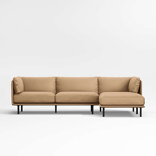 Wells Renew Vegan Leather 2-Piece Chaise Sectional Sofa