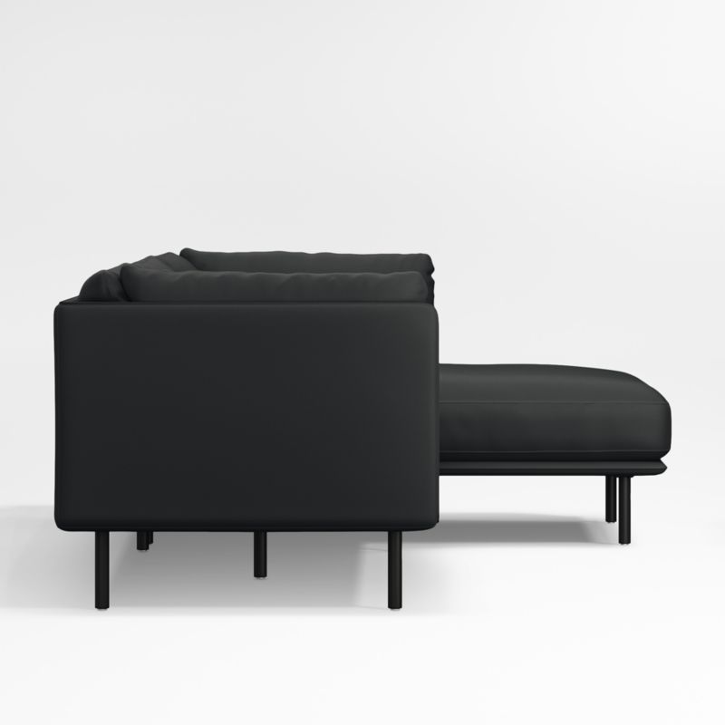 Wells Vegan Silicone Leather 2-Piece Chaise Sectional Sofa