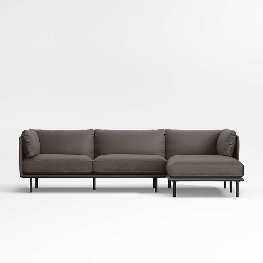 Wells Renew Vegan Leather 2Piece Chaise Sectional Sofa Crate & Barrel