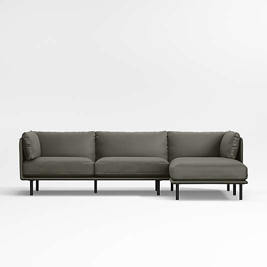 Wells Renew Vegan Leather 2-Piece Chaise Sectional Sofa