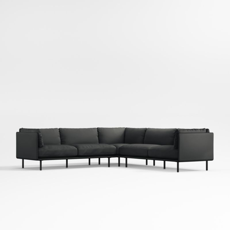 Wells Renew Vegan Leather 3-Piece Corner Sectional Sofa