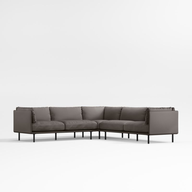 Wells Renew Vegan Leather 3-Piece L-Shaped Sectional Sofa