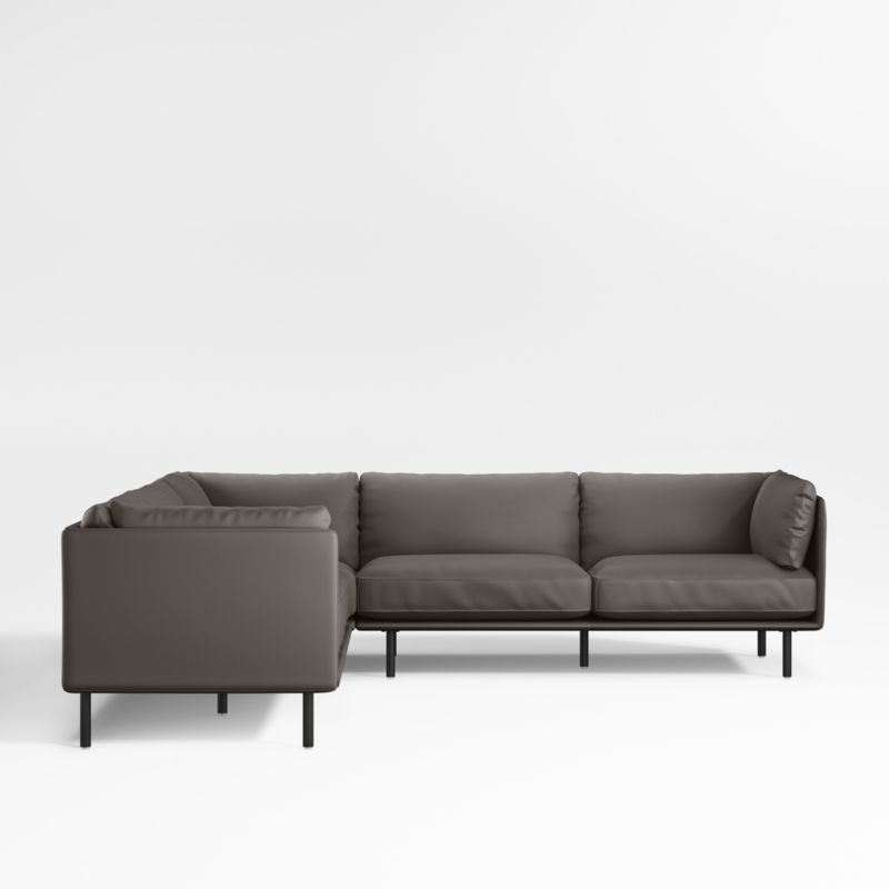 Wells Renew Vegan Leather 3-Piece L-Shaped Sectional Sofa