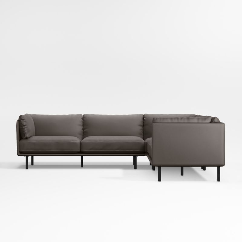 Wells Renew Vegan Leather 3-Piece L-Shaped Sectional Sofa