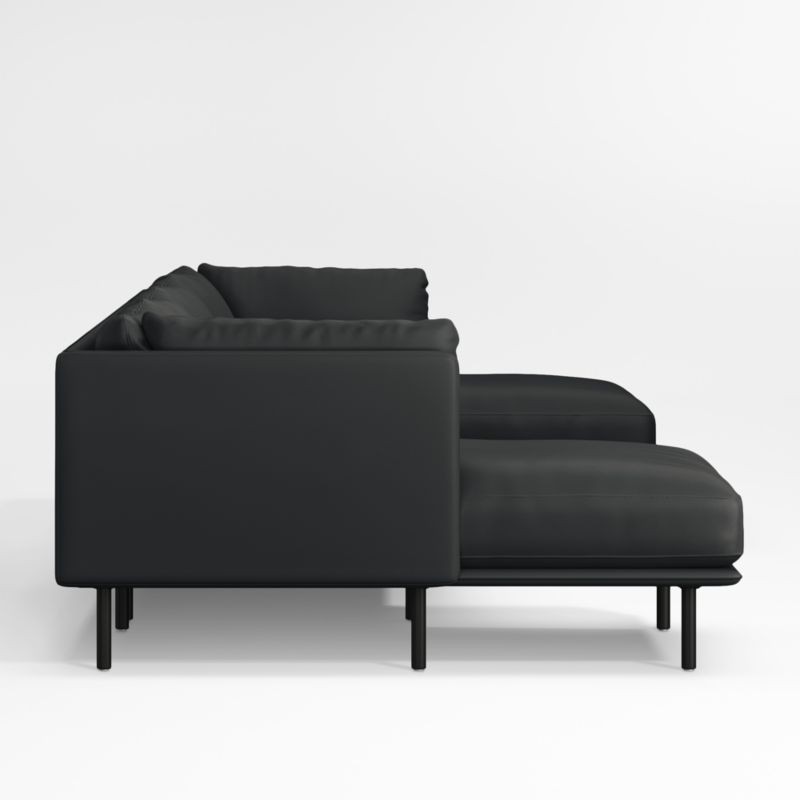 Wells Renew Vegan Leather 3-Piece U-Shaped Sectional Sofa