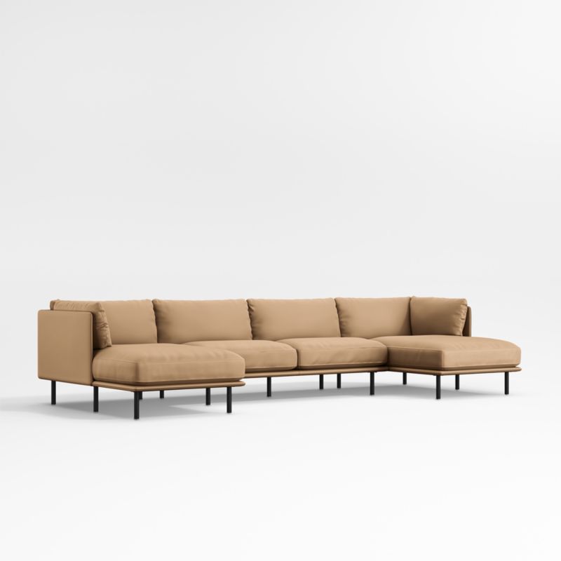 Wells Renew Vegan Leather 3-Piece U-Shaped Sectional Sofa - image 0 of 8