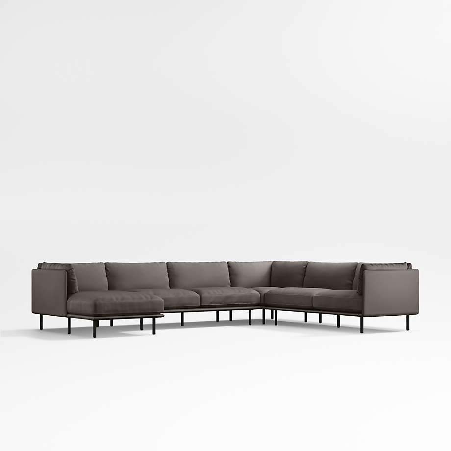 Wells Renew Vegan Leather 4Piece Sectional Sofa Crate & Barrel