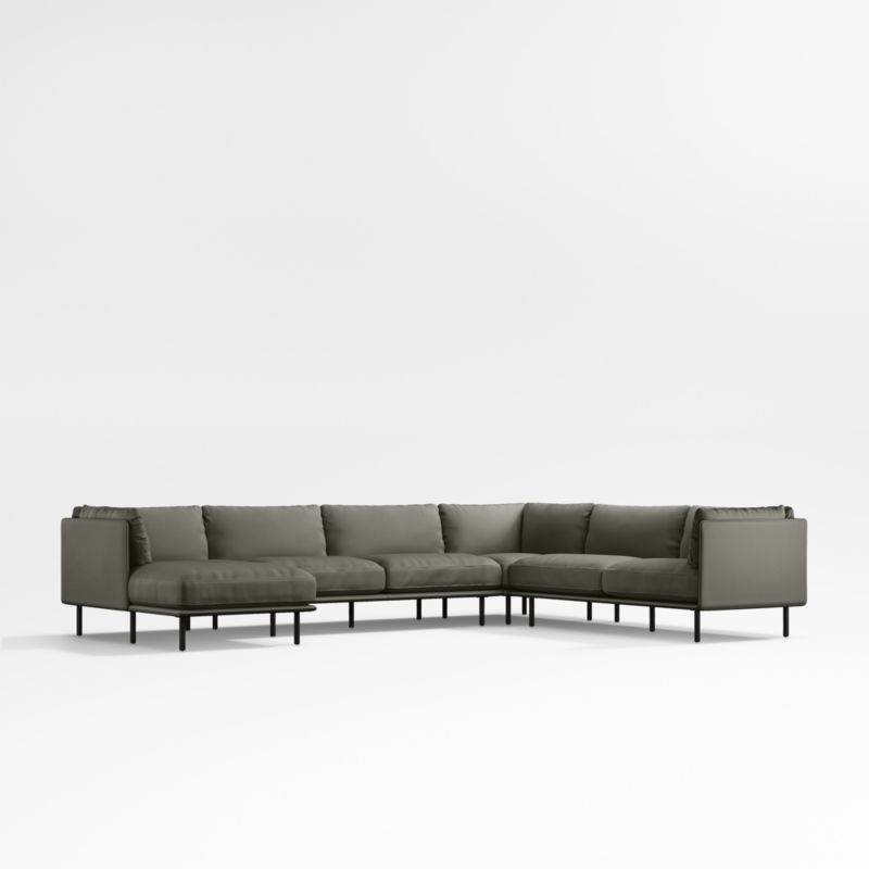 Wells Renew Vegan Leather 4-Piece Sectional Sofa - image 0 of 9