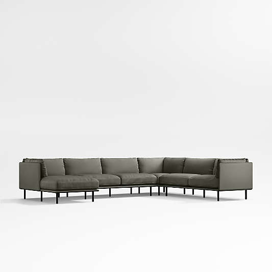 Wells Renew Vegan Leather 4-Piece Sectional Sofa