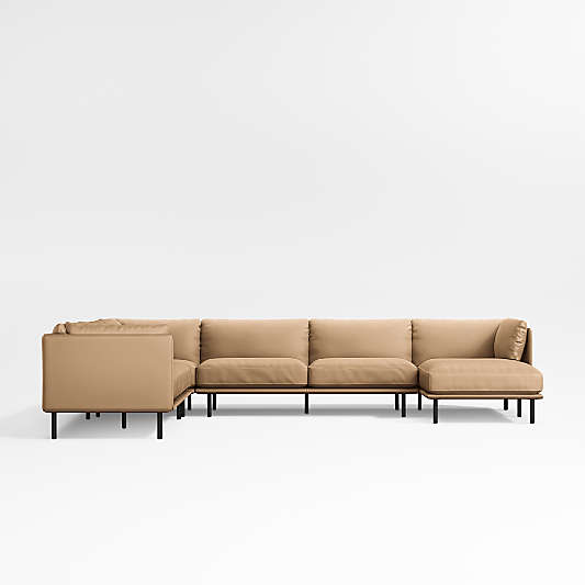 Wells Renew Vegan Leather 4-Piece Sectional Sofa