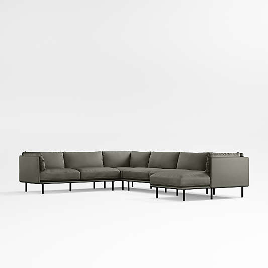 Wells Renew Vegan Leather 4-Piece Sectional Sofa