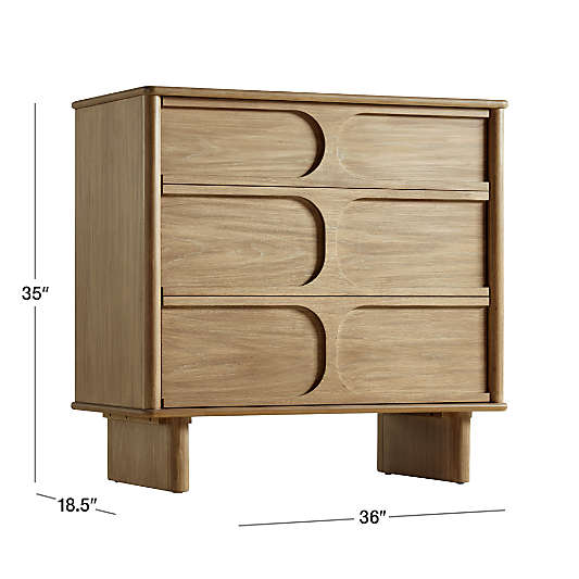 Wes 3-Drawer Wood Dresser