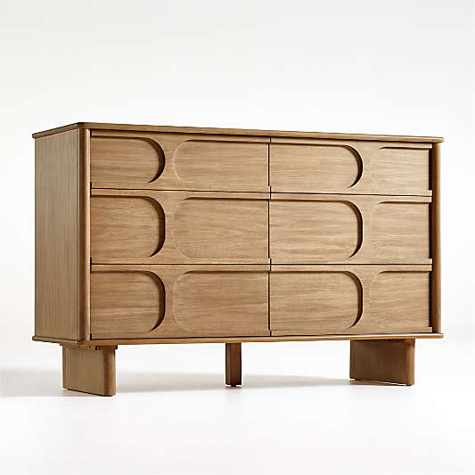 Wes 55" 6-Drawer Wood Kids Dresser