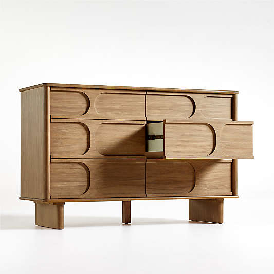 Wes 55" 6-Drawer Wood Kids Dresser
