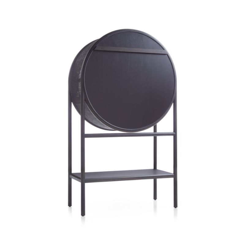 West Charcoal Brown Cane Bar Cabinet - image 9 of 15