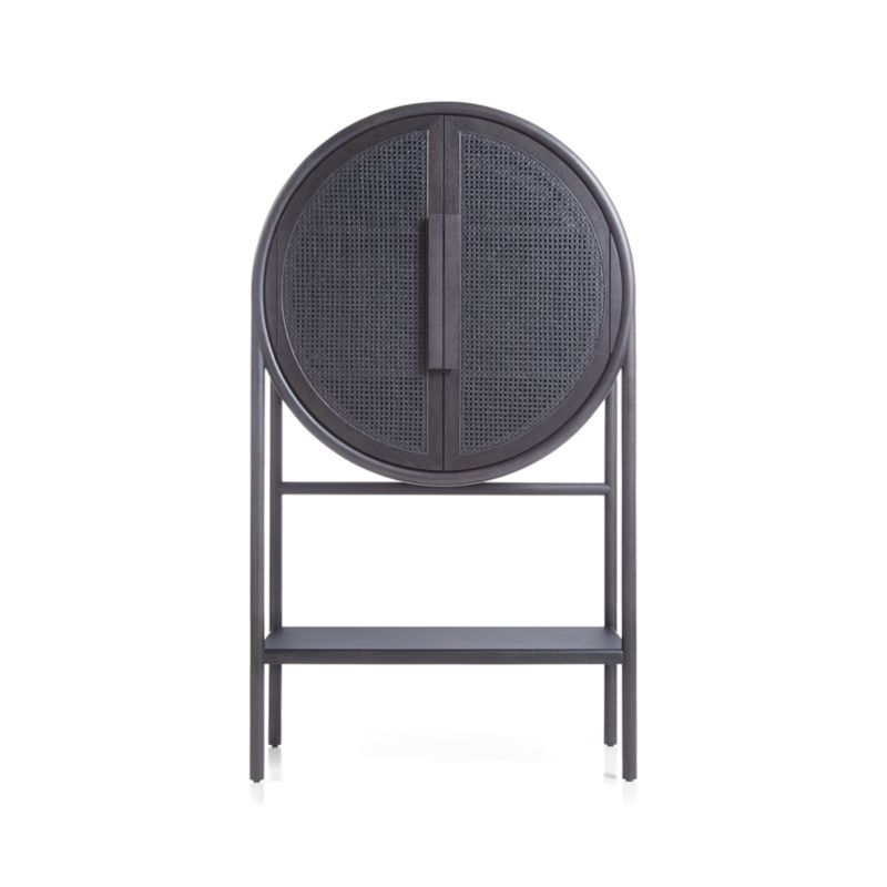 West Charcoal Brown Cane Bar Cabinet - image 11 of 15