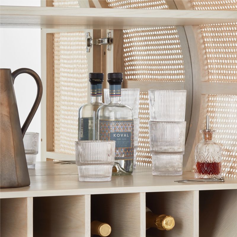 West Whitewash Cane Bar Cabinet by Leanne Ford