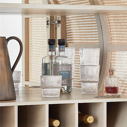 West Whitewash Cane Bar Cabinet by Leanne Ford